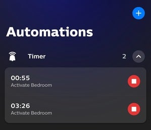 timers in automations tab of philips hue app