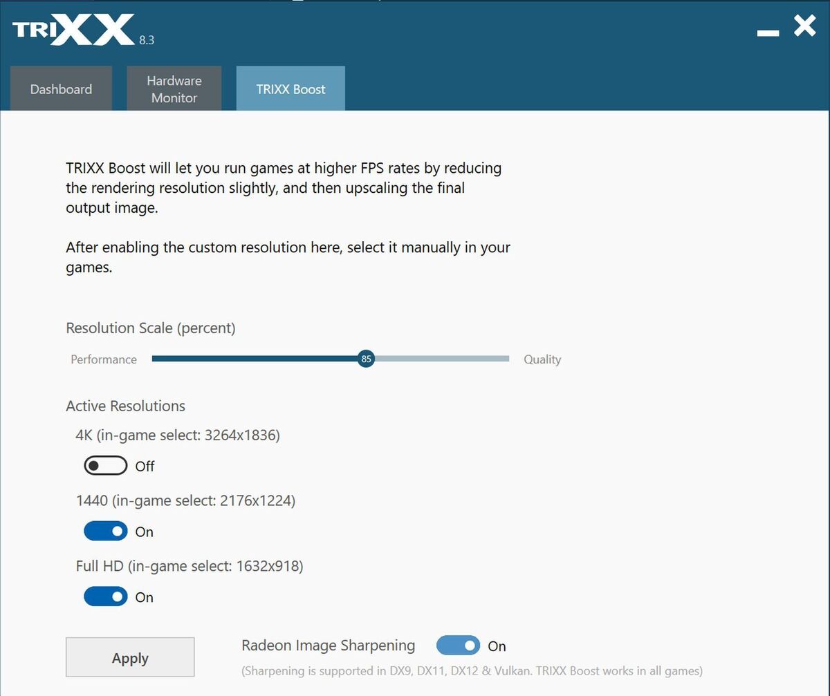 trixx boost interface