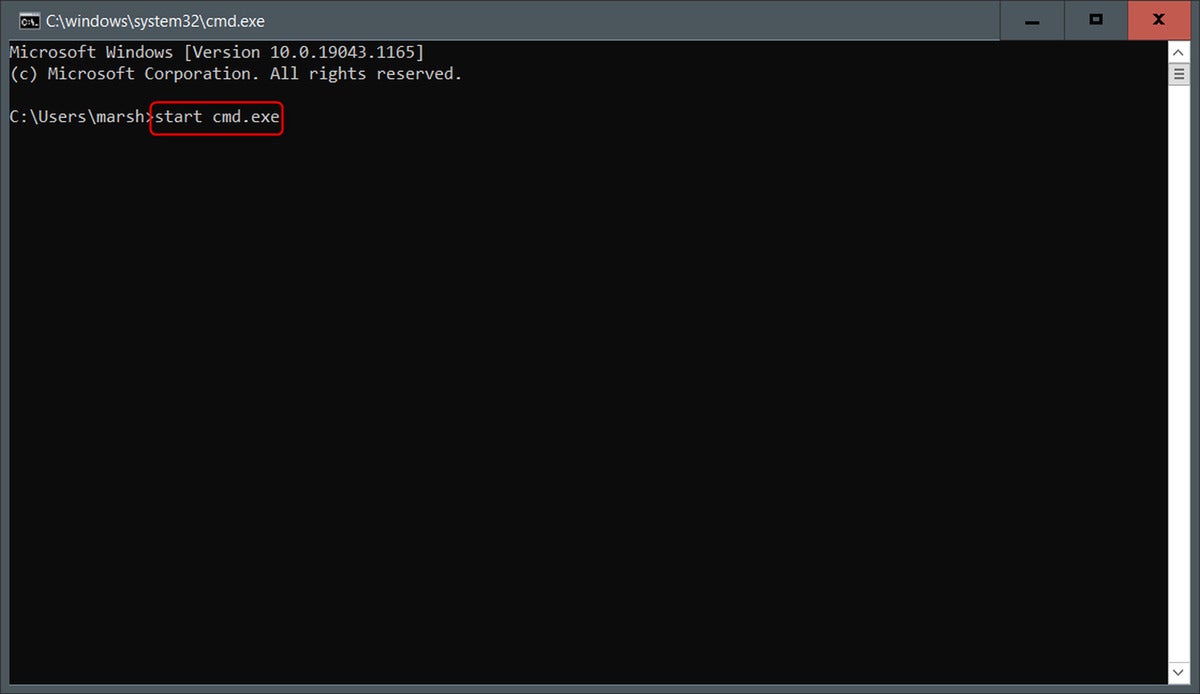type the command to open command prompt