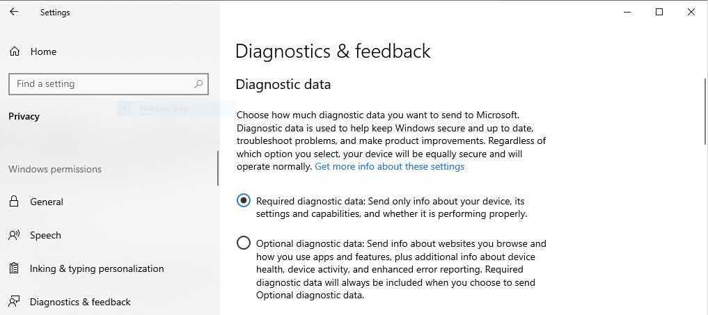 win10 privacy diagnostic data 21h1