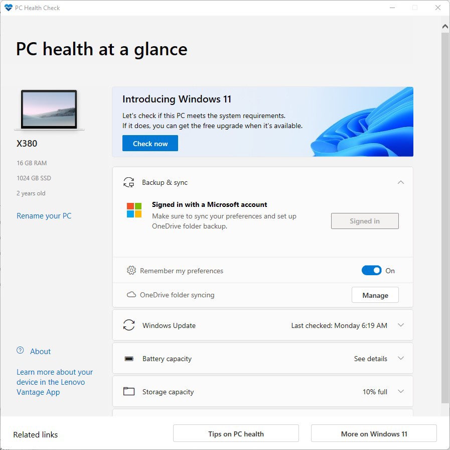 win11 upgrade check 01 pchealthcheck app