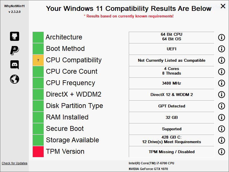 проверка обновления win11 04 whynotwin11 нет