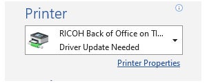 windows printer driver install notice