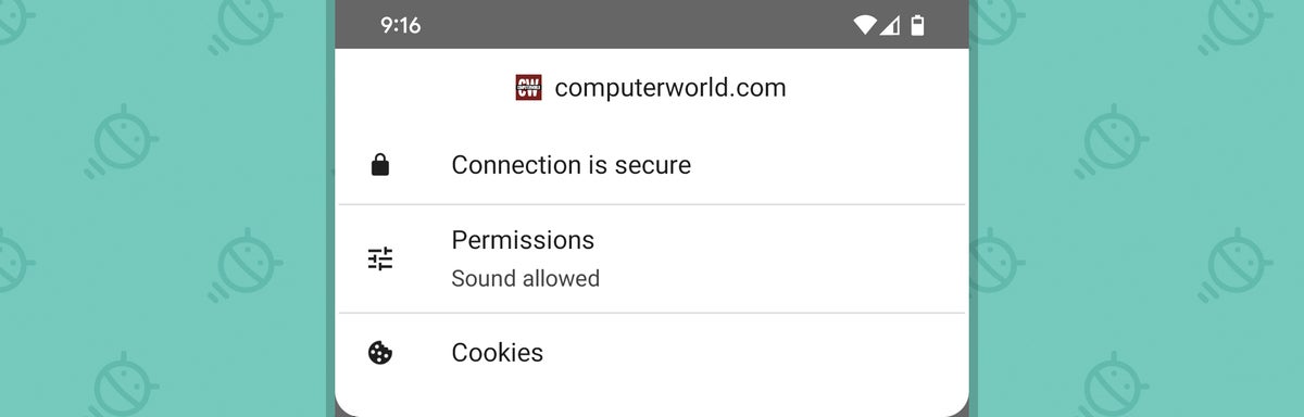 Controles del sitio de Chrome para Android
