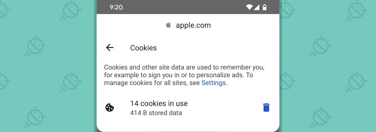 Cookies de Android de Chrome