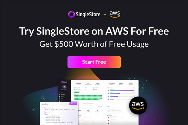 Image: Sponsored by SingleStore: Get Started FREE with SingleStore on AWS