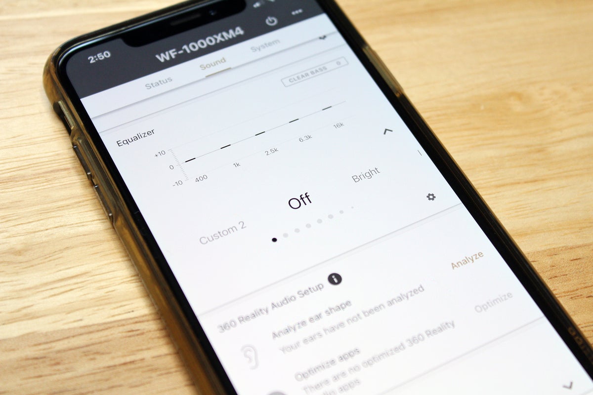 Sony WF-1000XM4 companion app EQ settings