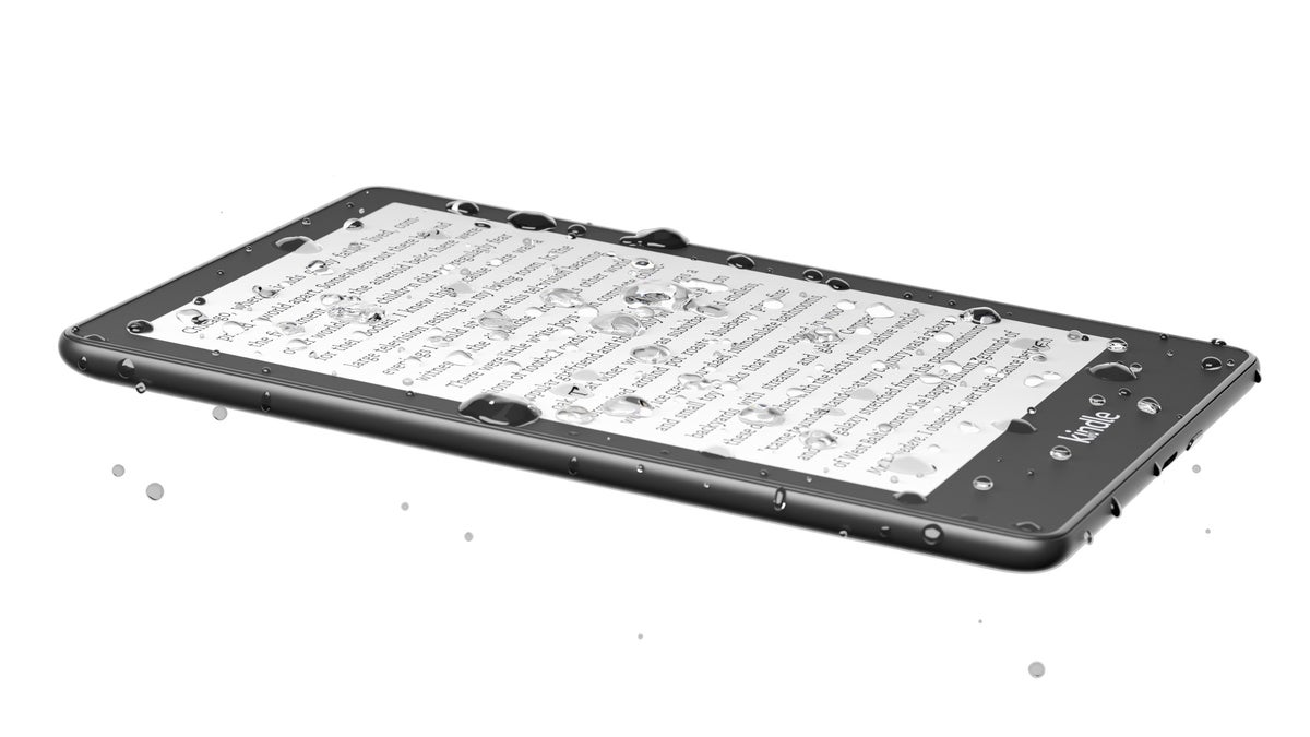 Kindle Paperwhite Signature Edition With Water Droplets On It