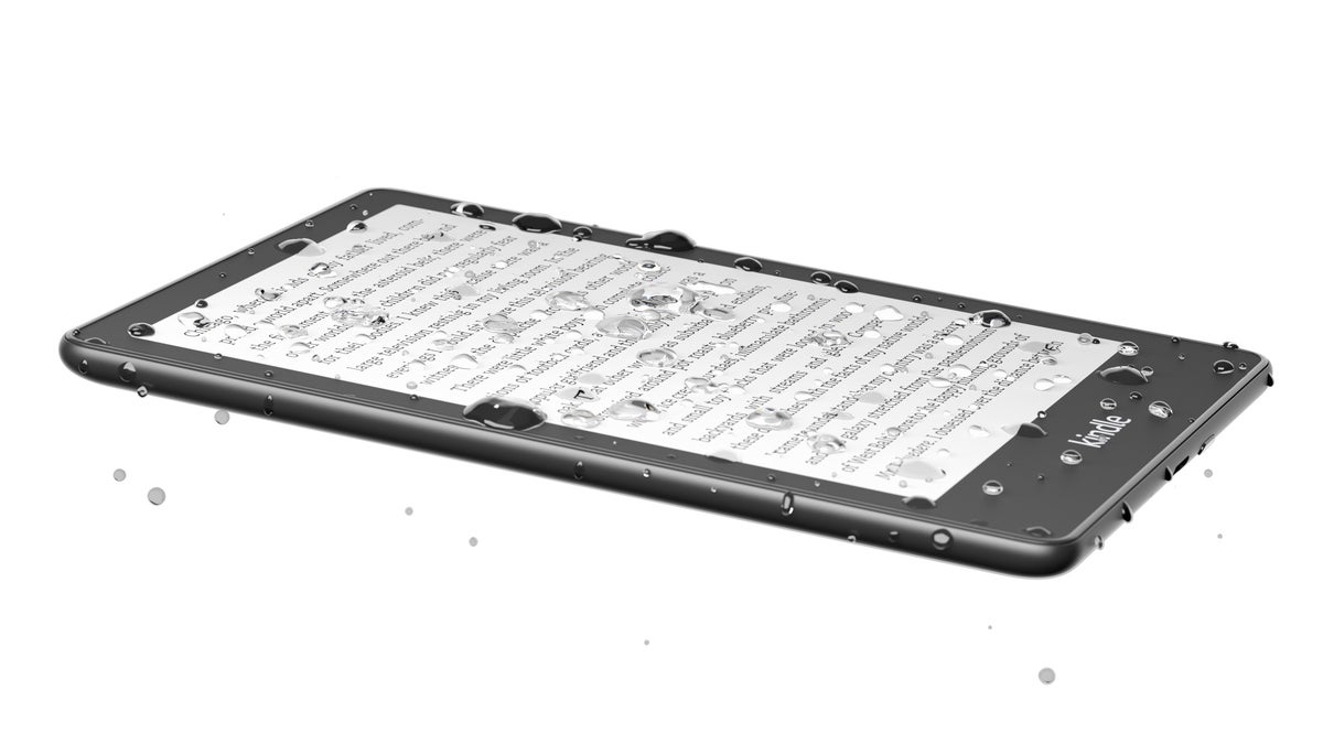 kindle paperwhite signature edition with water droplets on it