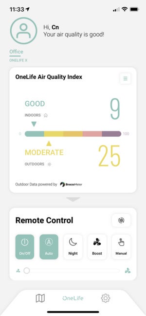 onelife app 2 air quality index
