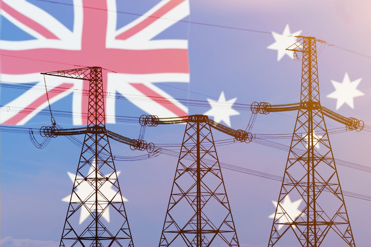 australia electric utility towers shutterstock 2049243227