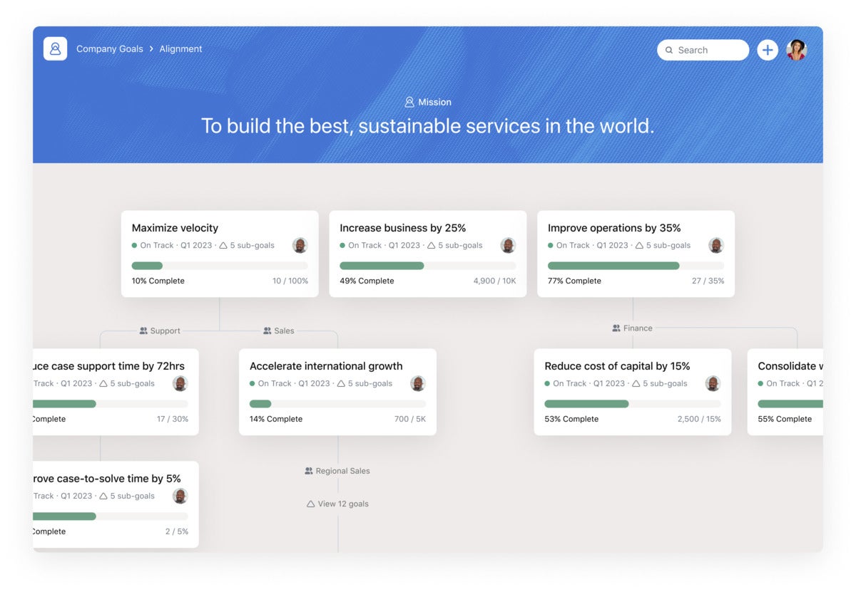 Asana vise l'entreprise avec de nouvelles fonctionnalités de workflow 8 visualisation de l'objectif