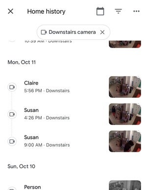nest cam wired home history