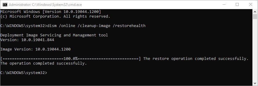 win10 repair 02 dism restorehealth