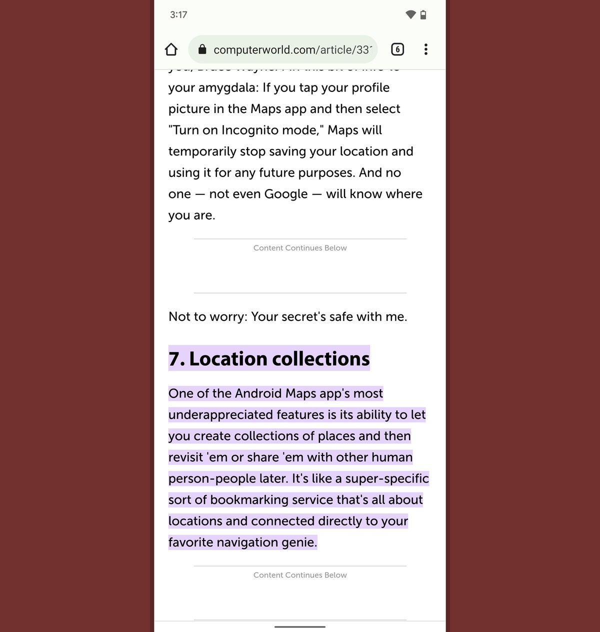 06 chrome android text link