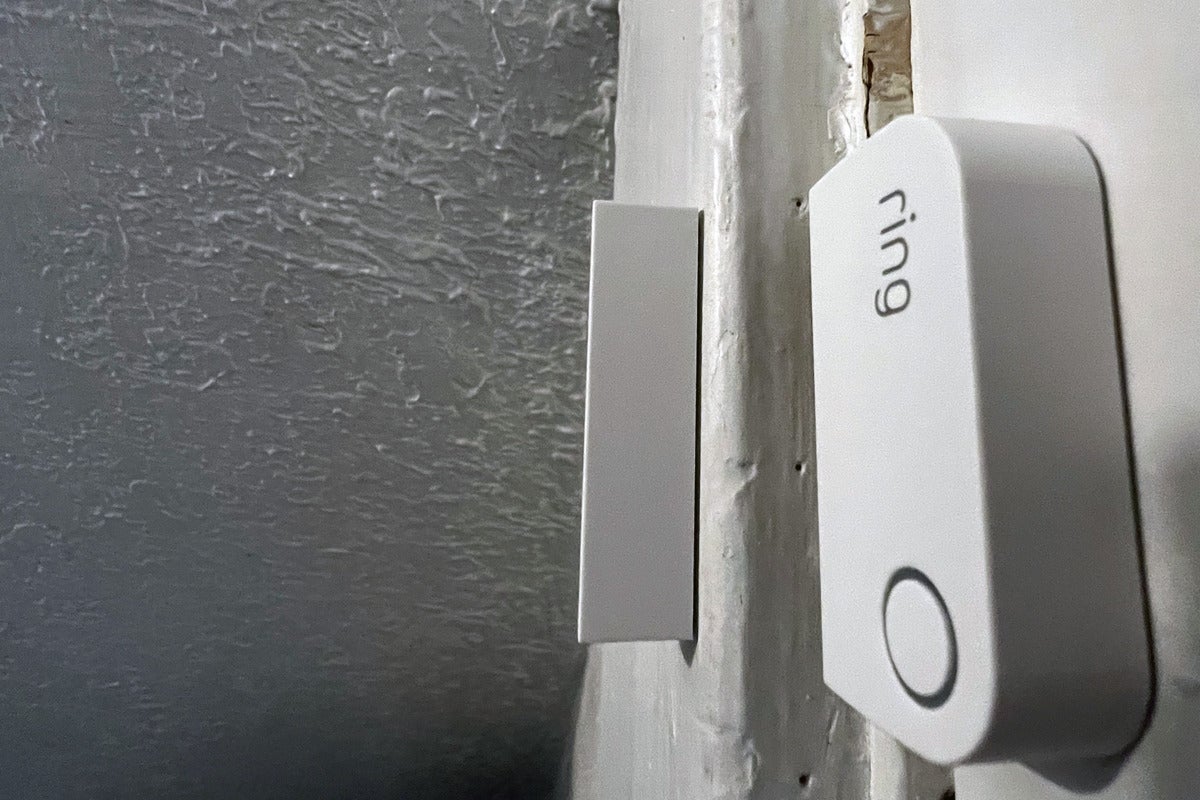 Ring contact sensor installed on a door