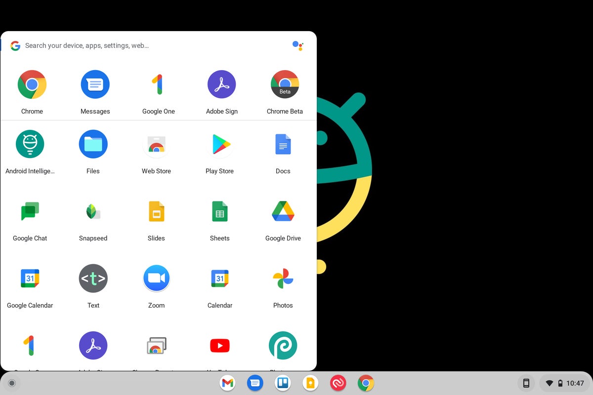 Chrome OS interface: Productivity Launcher