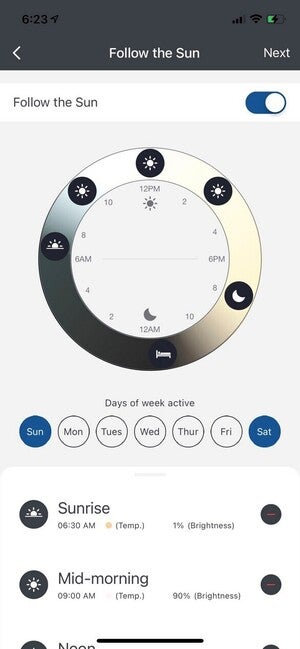 cree downlights app follow the sun