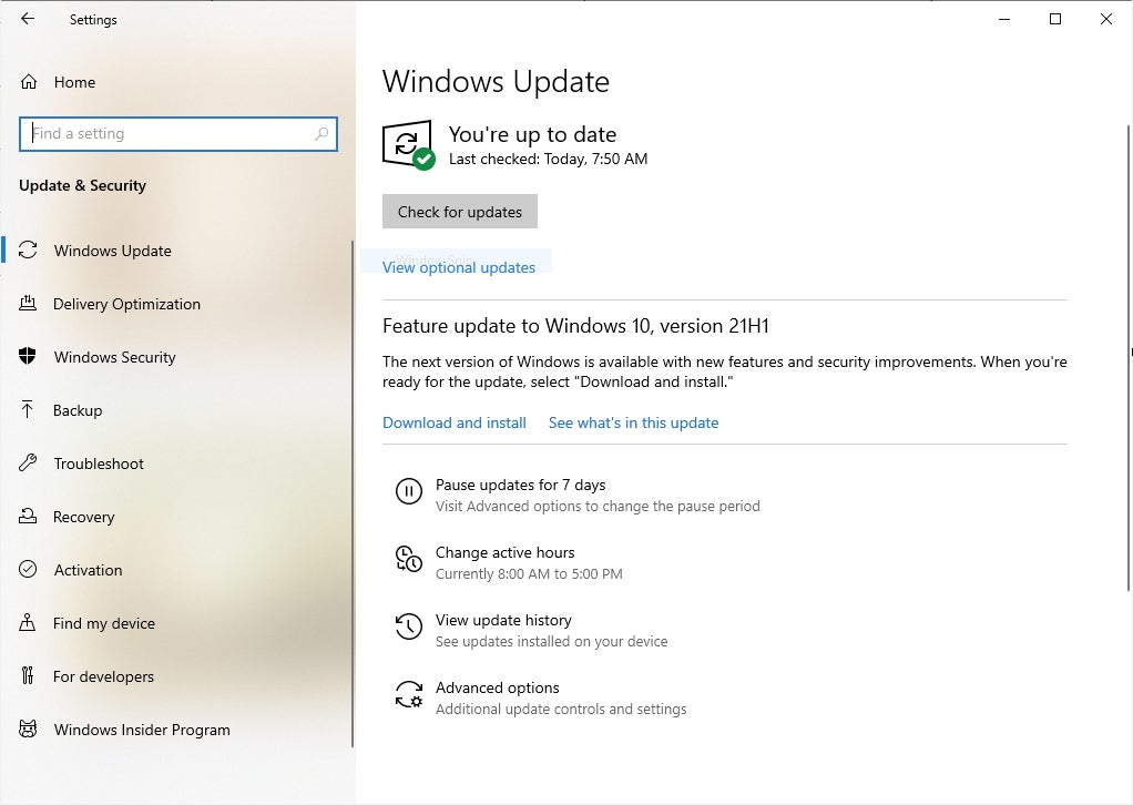 win10 windows update download install