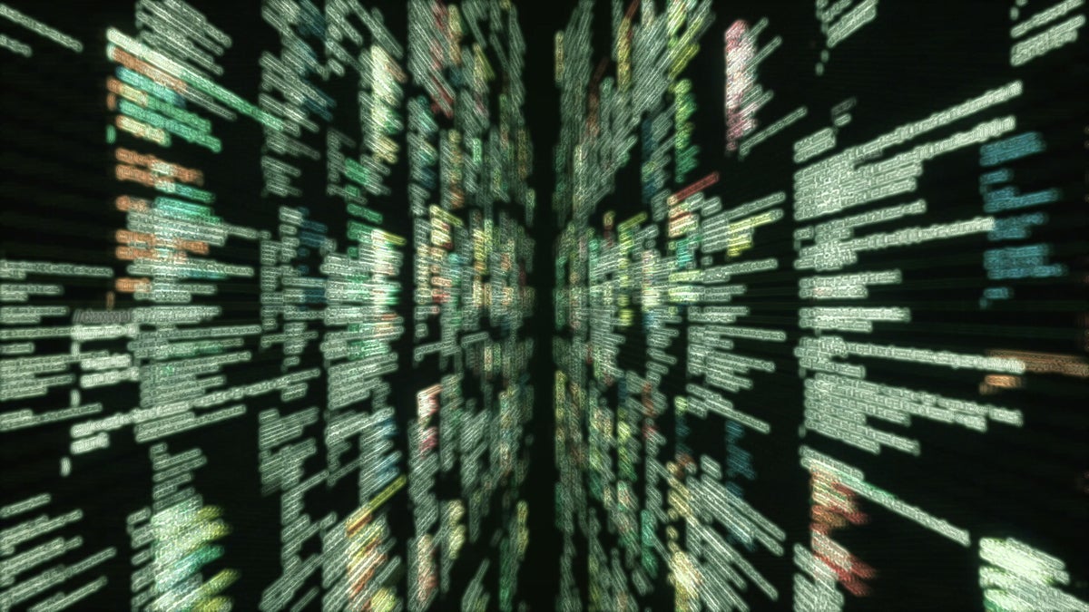 computer command screen blurred