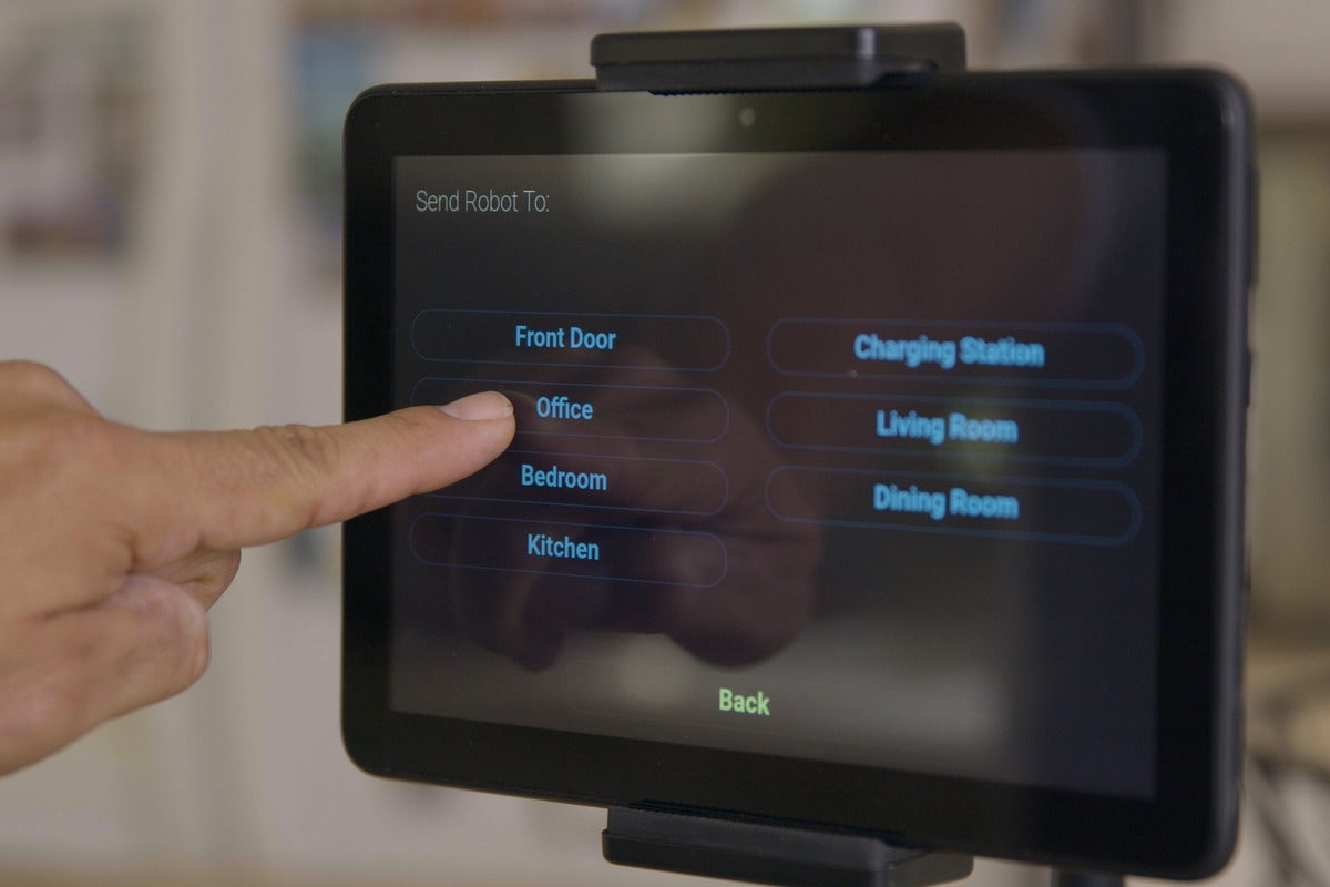 bus stop user interface on tablet