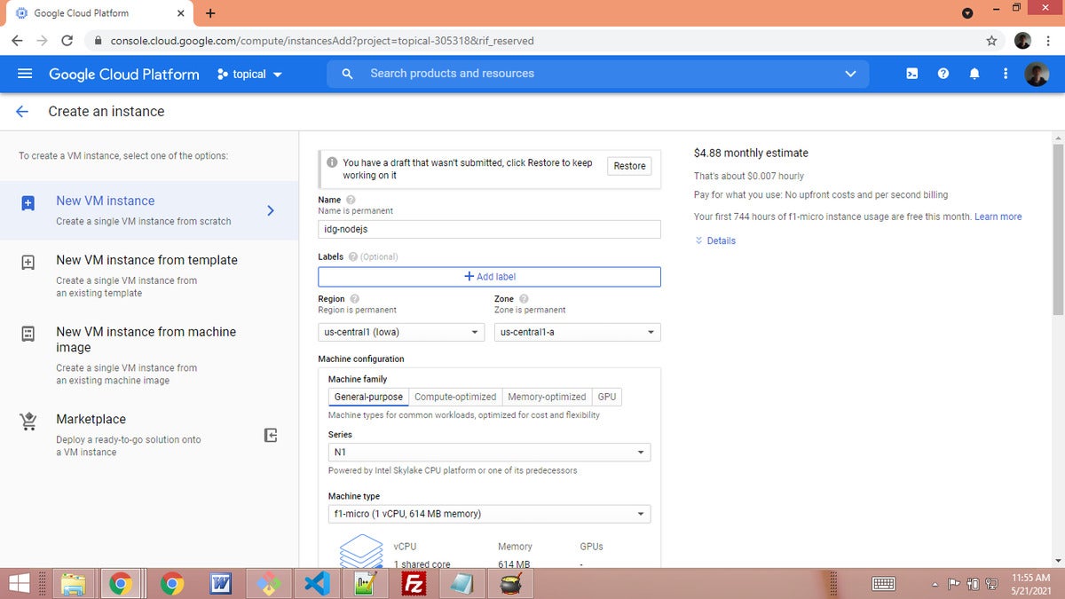 create vm