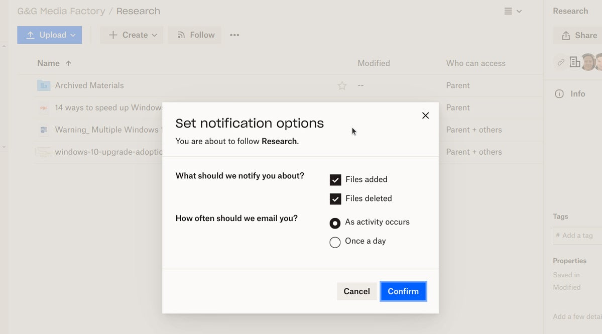 dropbox collab 12 notification options