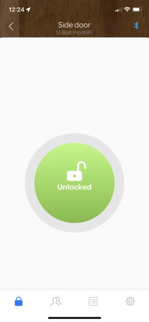 ultraloq app showing unlocked state