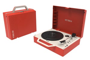 victrola re spin in red