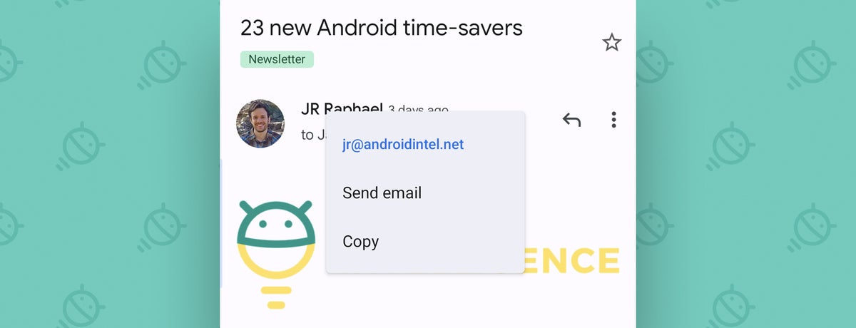 Gmail Android App: Contact copy