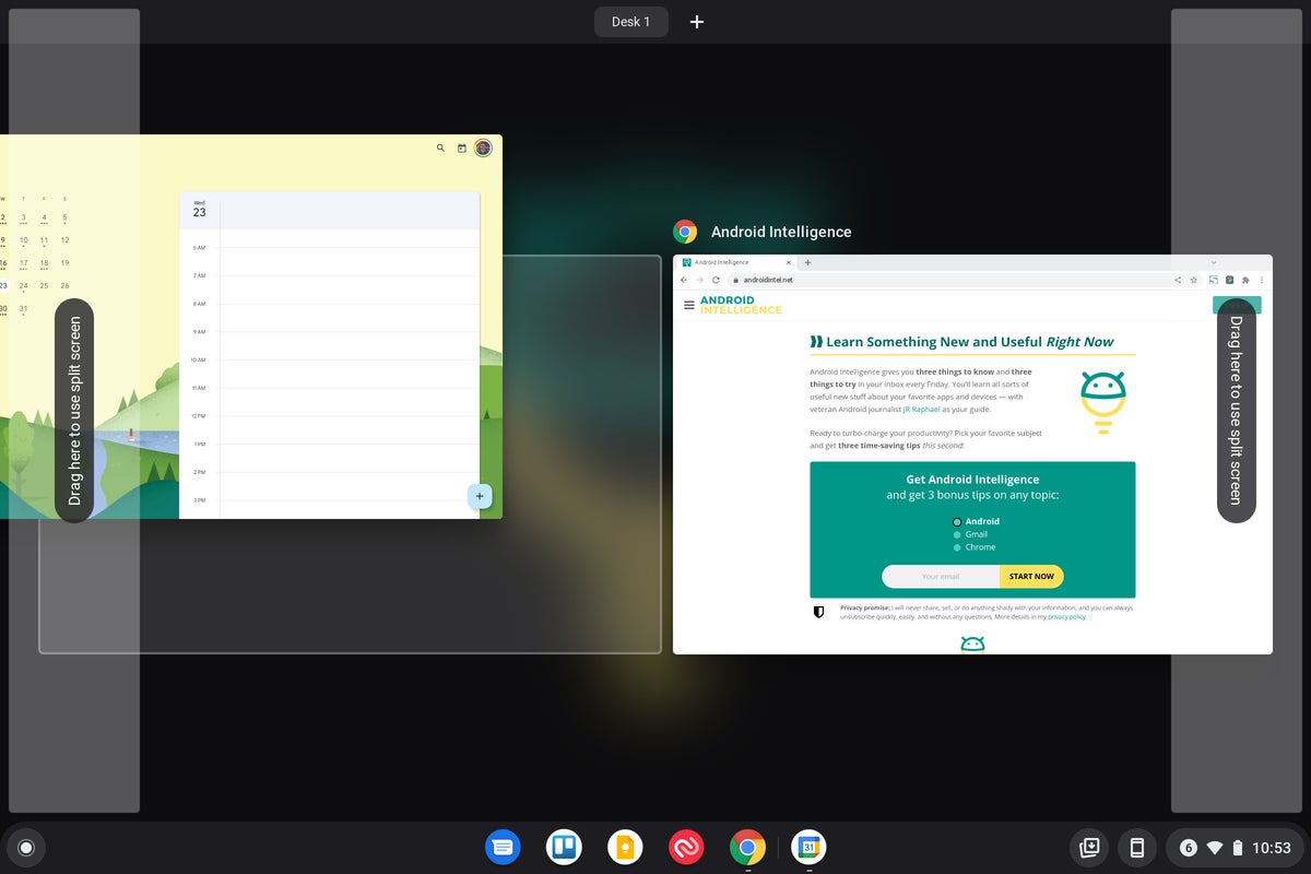 Chrome OS Split Screen