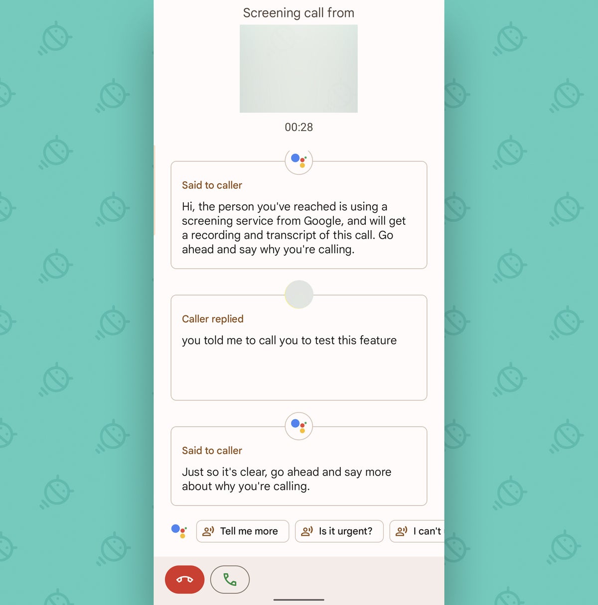 Pixel features: Call screen manual