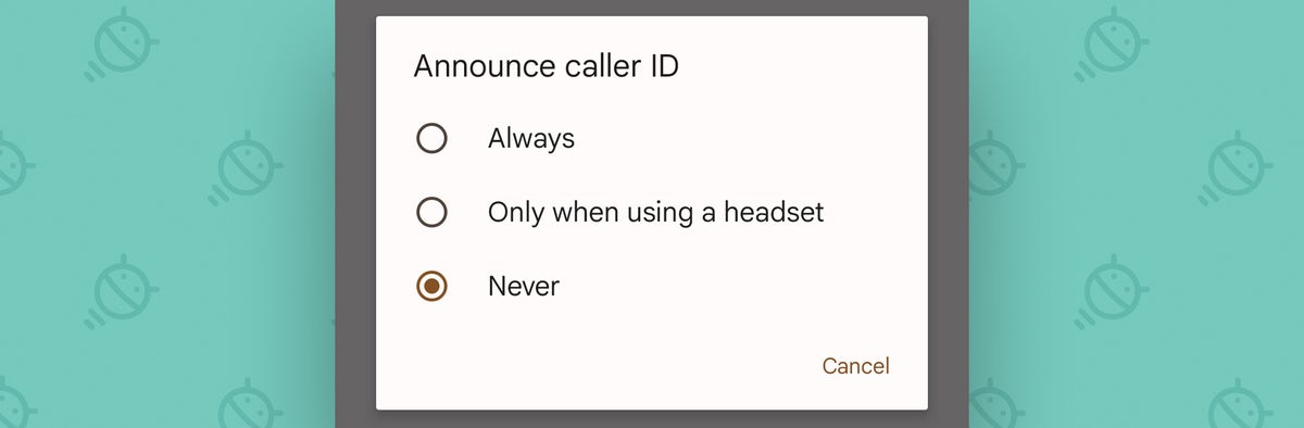 Pixel features: Caller ID announce