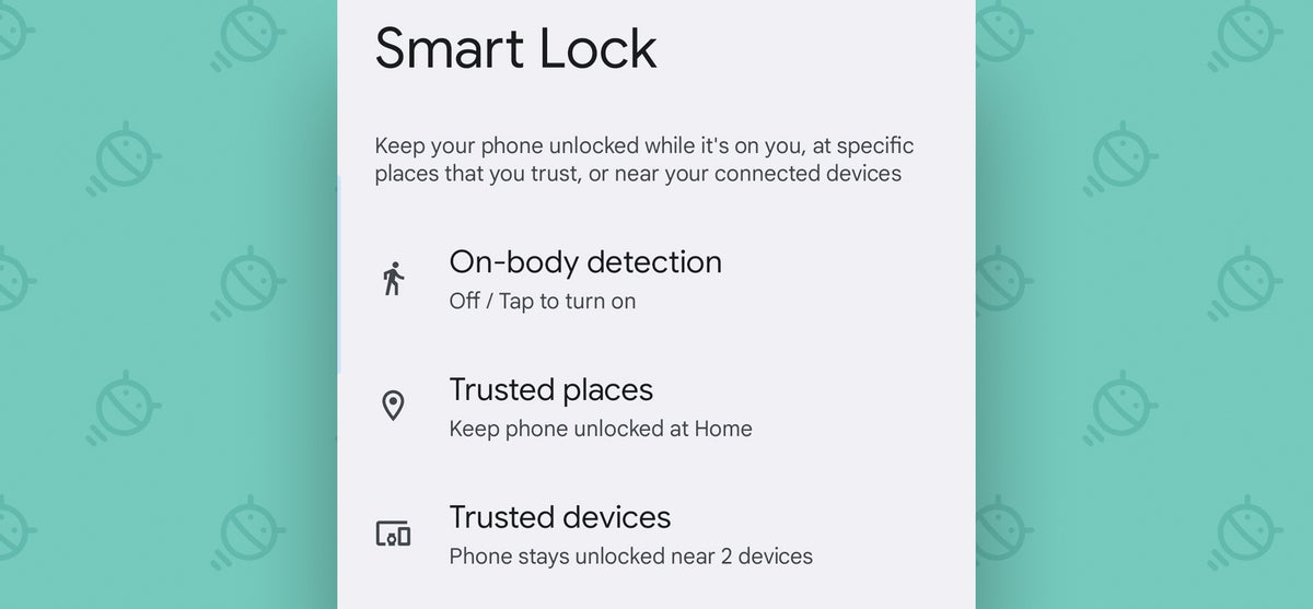 Android Settings: Smart Lock