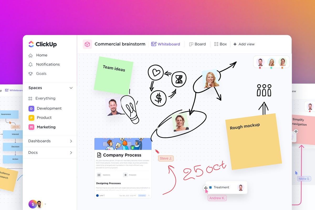 ClickUp adds Whiteboards to its collaboration platform
