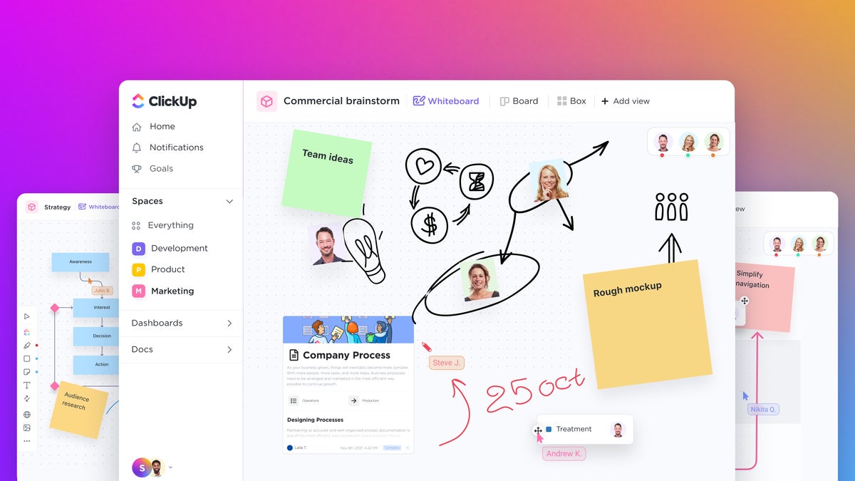 Interactive whiteboards on ClickUp