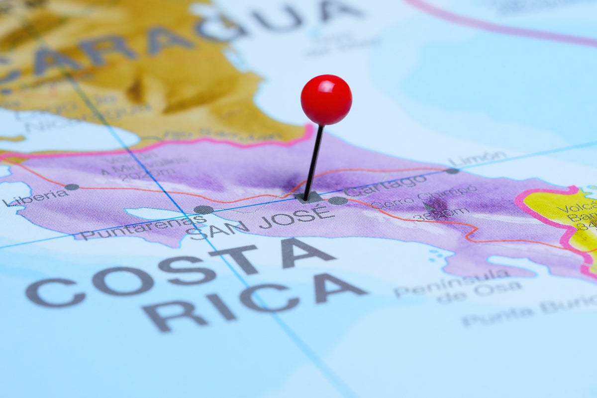 CostaRica on map of America