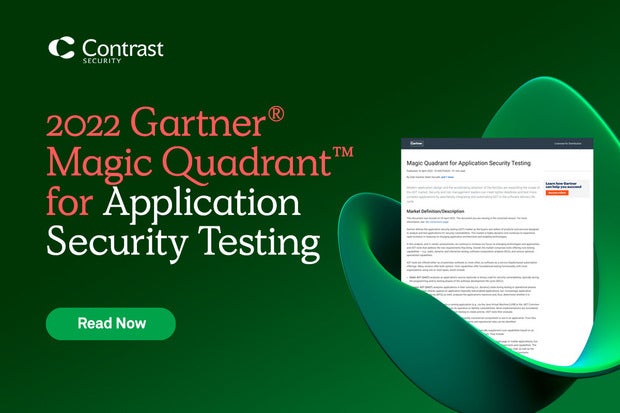 Image: Sponsored by Contrast Security: 2022 GartnerÂ® Magic Quadrantâ¢ for Application Security Testing