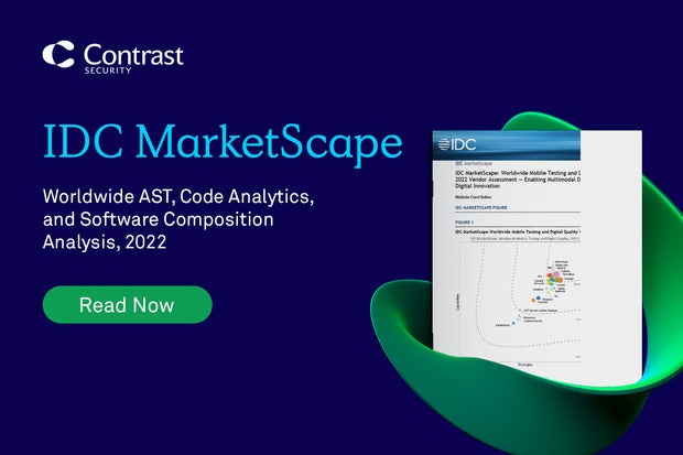 Image: Sponsored by Contrast Security: 2022 IDC MarketScape Report: Application Security Testing