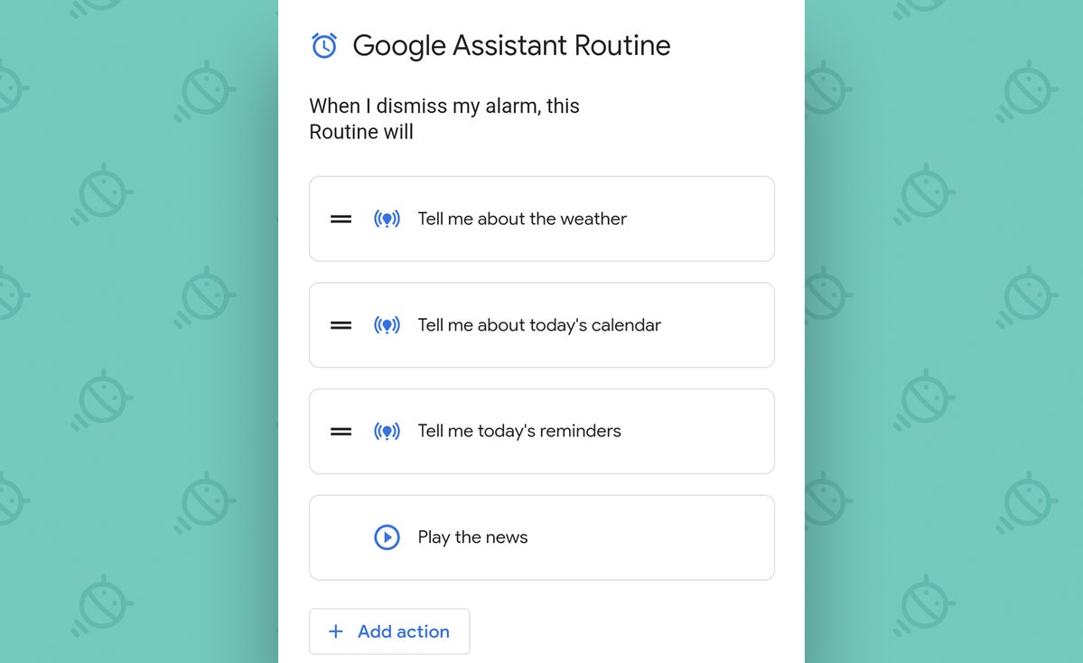 Pixel Clock app: Assistant routines