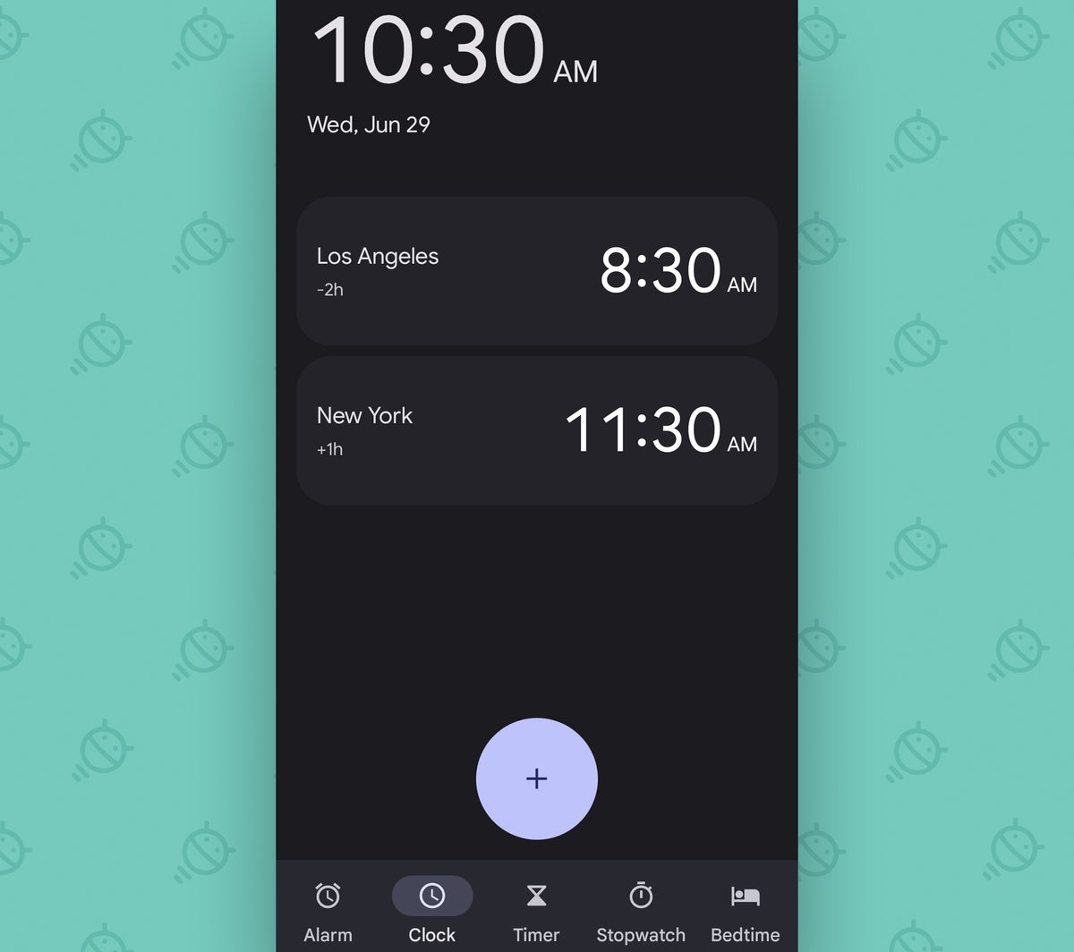 Pixel Clock app: Time zones
