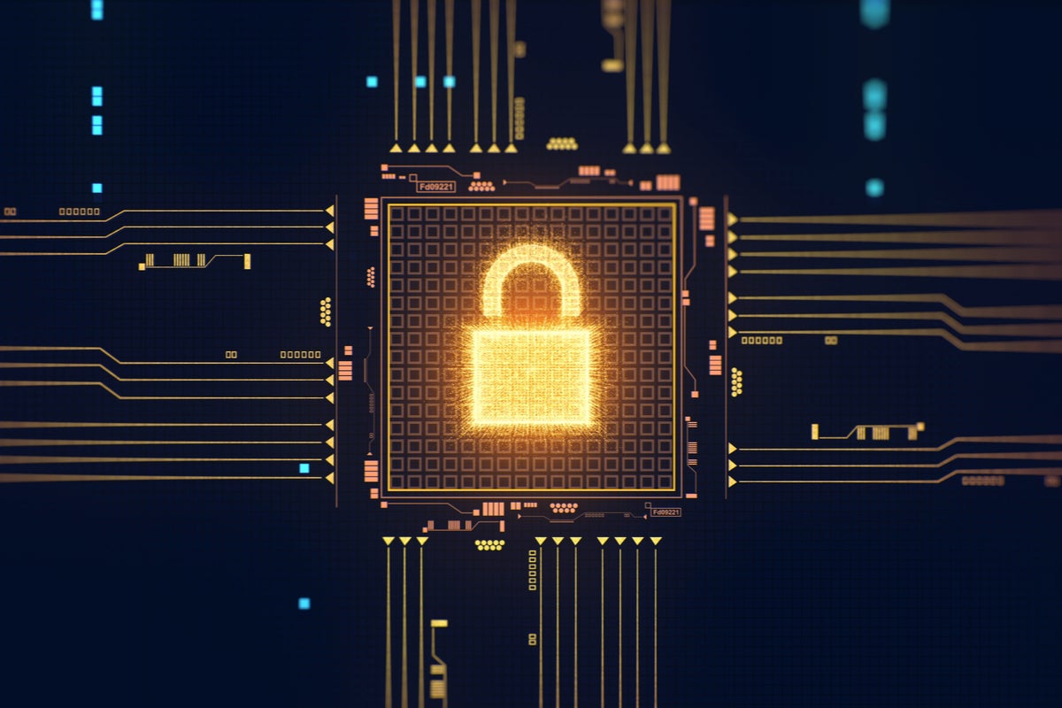 Cyber security illustration. Lock icon. Digital information and database protection