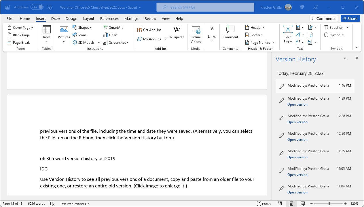 Word for Microsoft 365 cheat sheet Computerworld