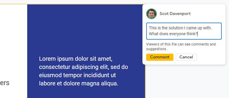 google slides 11 comment