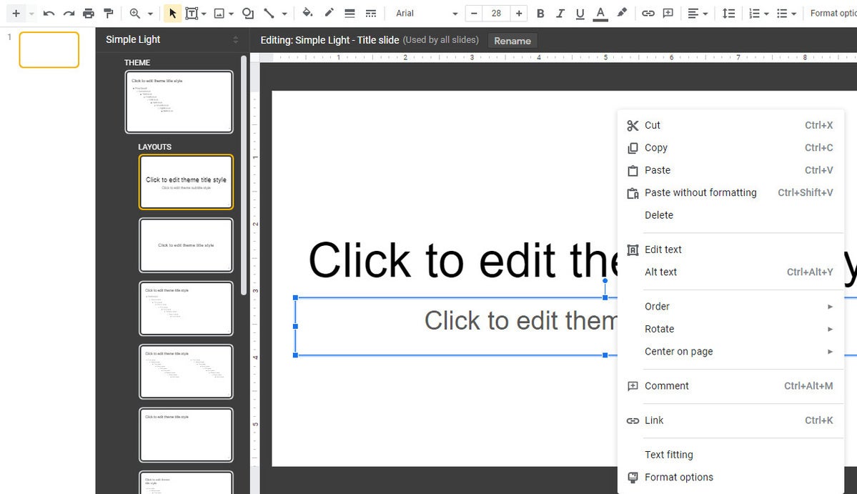 google slides 22 custom slide layout