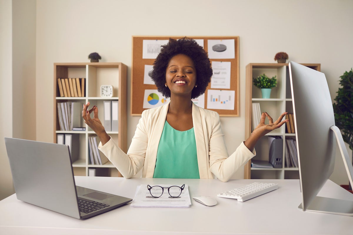 serene worker happy employee studio romantic shutterstock