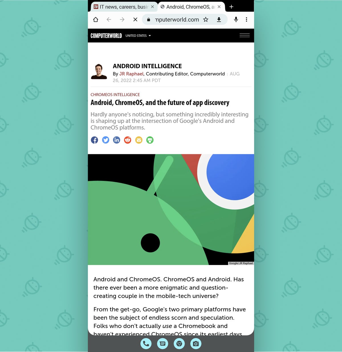 Google Pixel Android 13 taskbar - Chrome