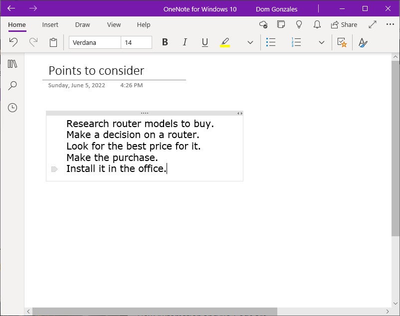onenote 05 win10 text frame