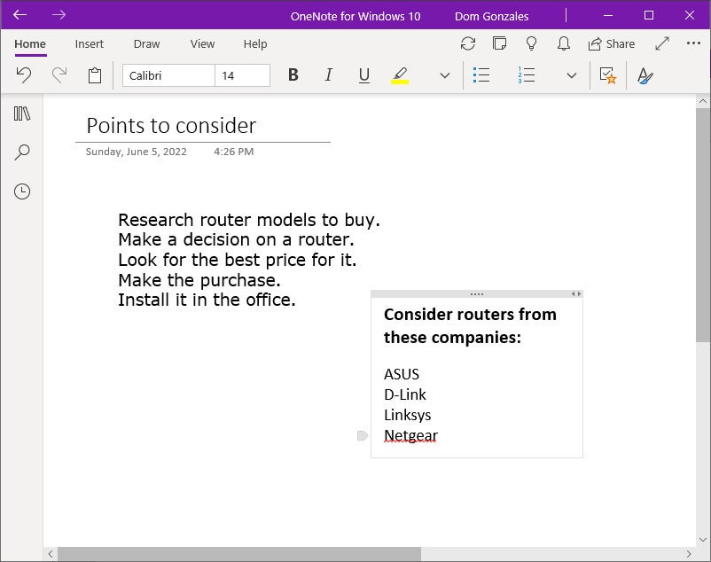 onenote 06 win10 moving text frames