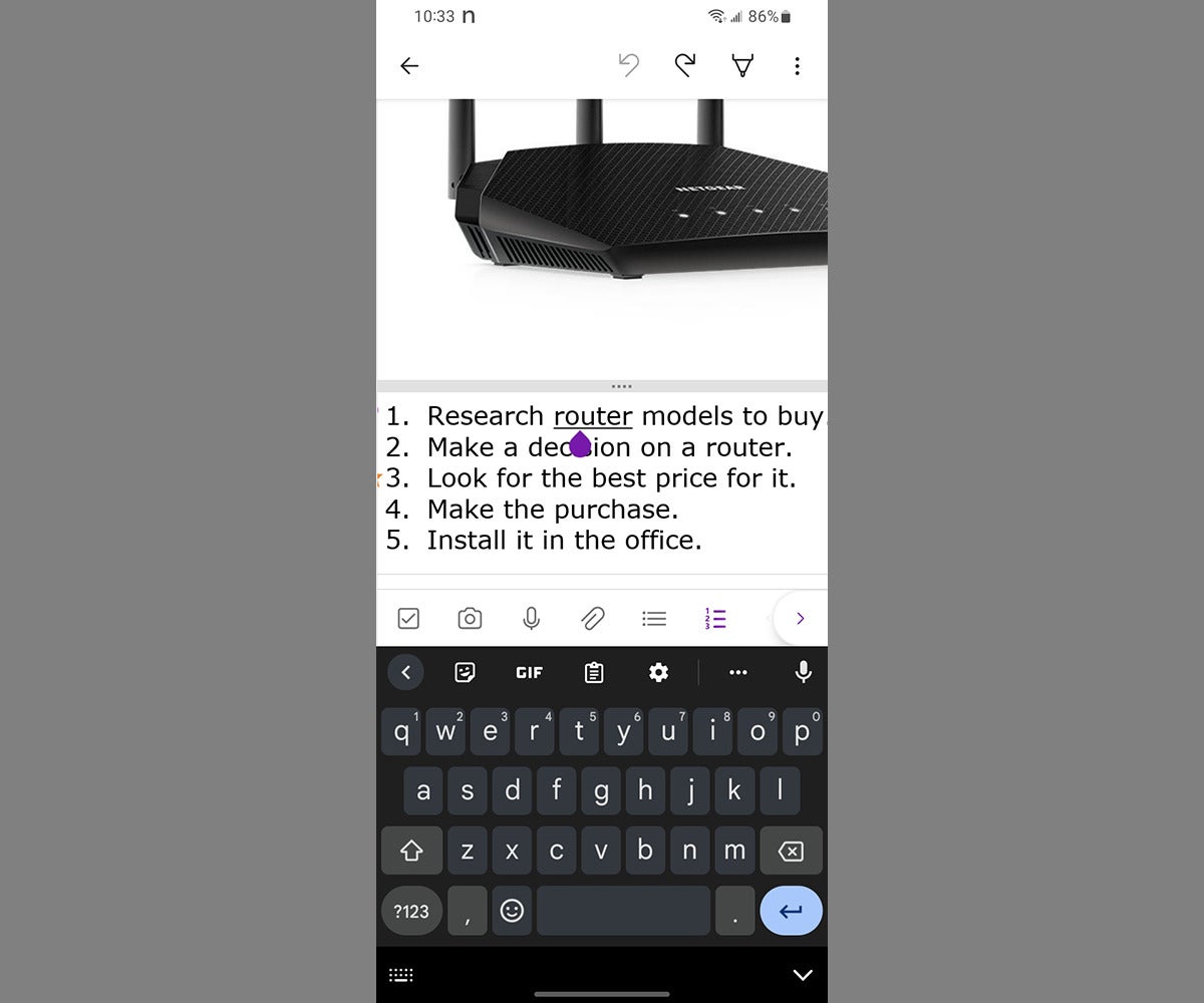 onenote 09 android formatting toolbar